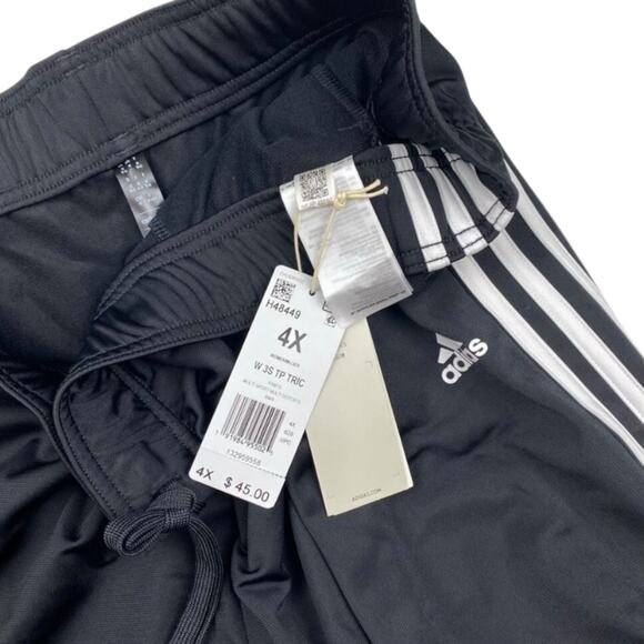 Adidas Women’s Plus Size 4XL Slim Tapered 3-Stripes Track Pants - Picture 7 of 8